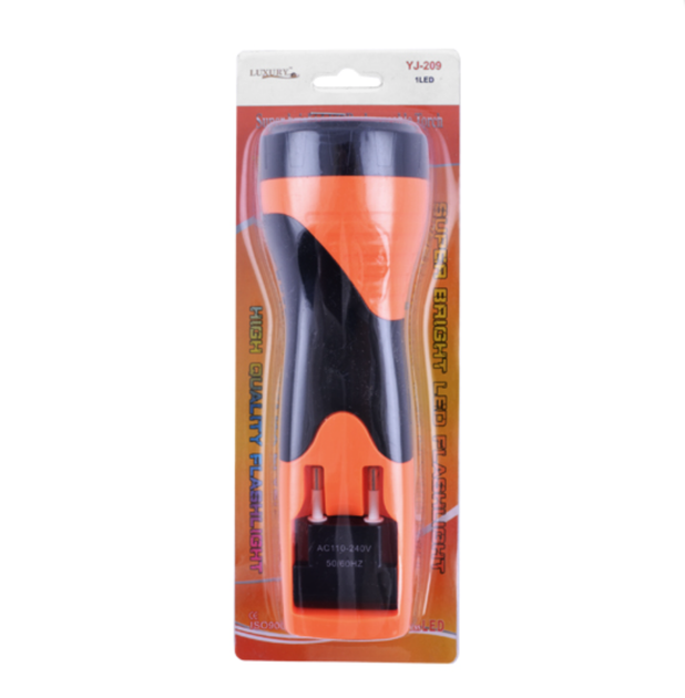 Аккумуляторный ручной фонарь Luxury YJ-209 LED Orange-Black - изображение 2