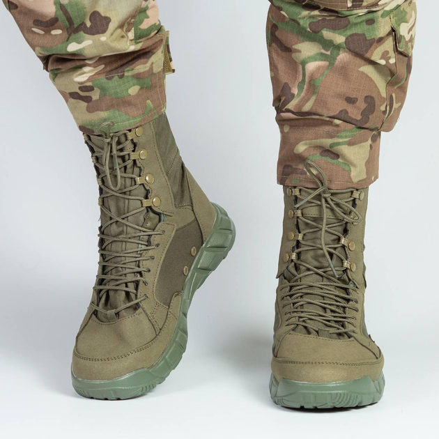 Высокие мужские Ботинки с вентиляционными отверстиями / Легкие Берцы олива размер 42 - изображение 2