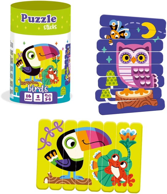 Puzzle-patyczki Roter Kafer Ptaki 16 elementów RK1090-04 (5903858960326) - obraz 2