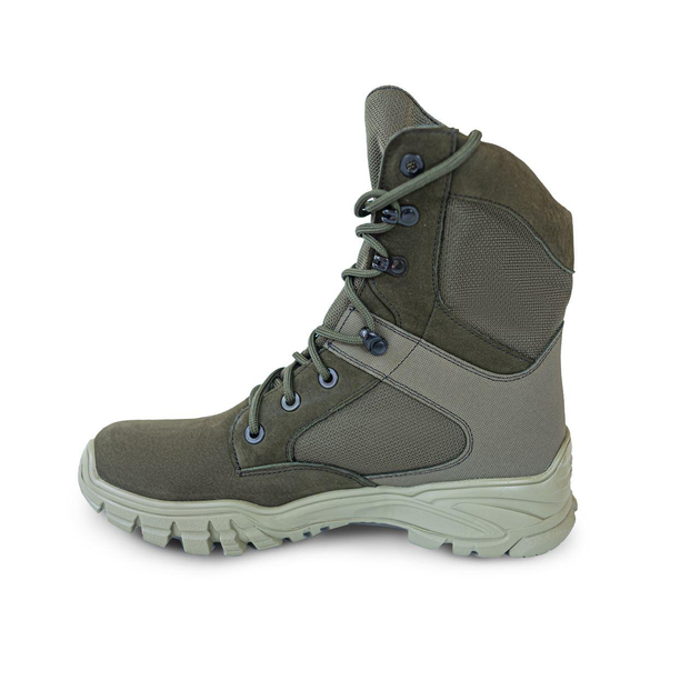 Мужские зимние Ботинки из натуральной кожи на высокой подошве / Берки с утеплителем Slimtex зеленые размер 40 - изображение 2