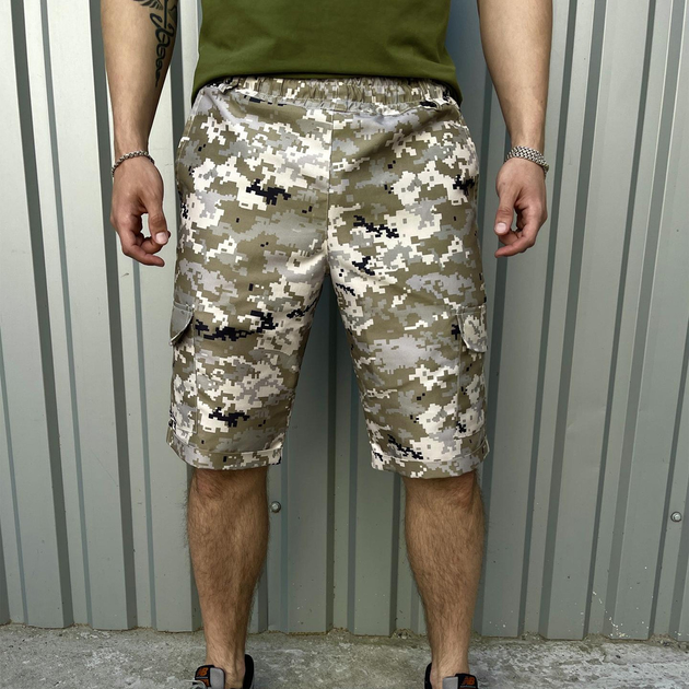 Мужские крепкие Шорты Camo с 4-мя карманами пиксель размер XL - изображение 2