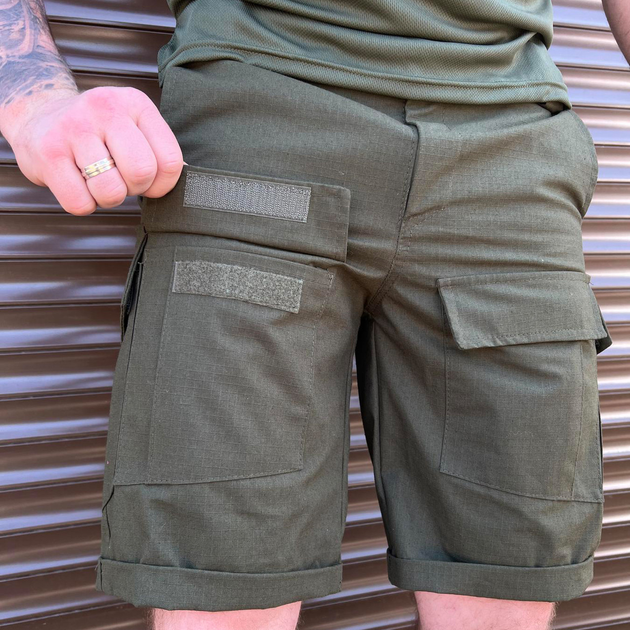 Мужские крепкие Шорты с накладными карманами рип-стоп хаки размер 3XL - изображение 2