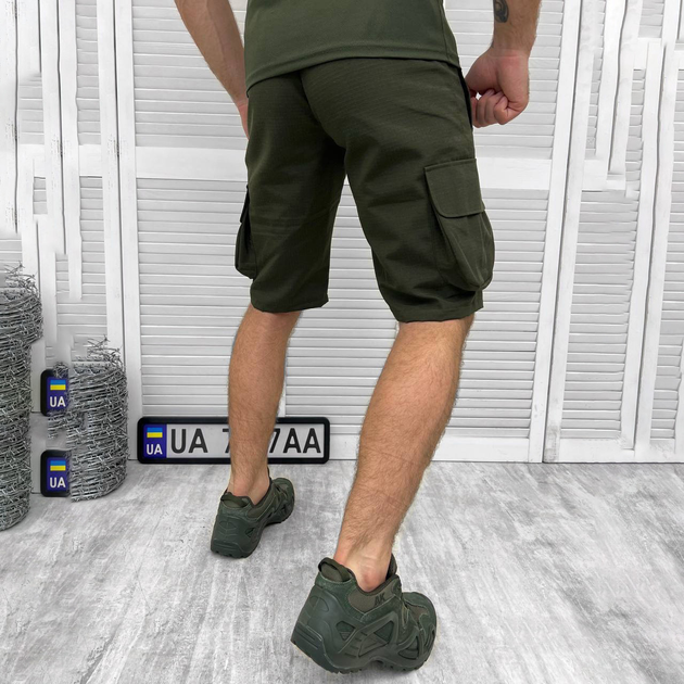 Мужские крепкие Шорты 5.11 с накладными карманами олива размер L - изображение 2
