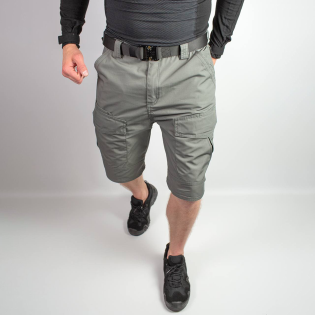 Мужские крепкие Шорты S.Archon с накладными карманами рип-стоп серые размер M - изображение 2