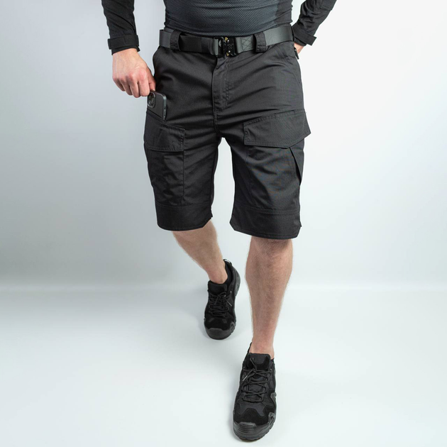 Мужские крепкие Шорты S.Archon с накладными карманами рип-стоп черные размер XL - изображение 2