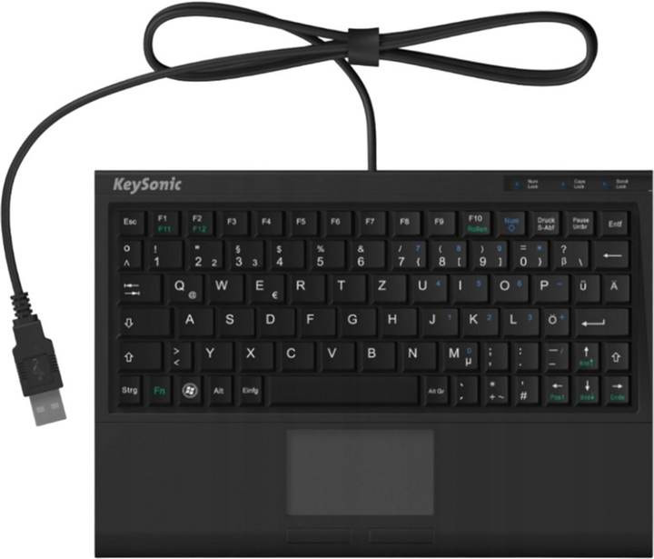 Клавіатура дротова Keysonic ACK-3410 USB Black (ACK-3410(US)) - зображення 1