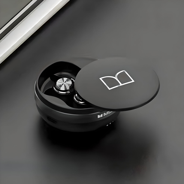 Бездротові вакуумні Bluetooth навушники MONSTER M1002 IPX7 з бездротовим зарядним кейсом (black) - зображення 7
