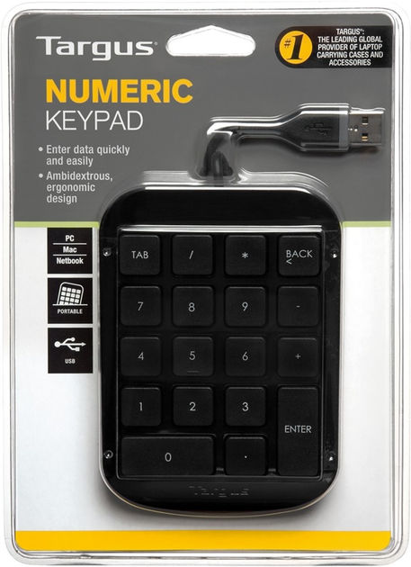 Klawiatura przewodowa Targus Numeric USB Czarna (AKP10EU) - obraz 10
