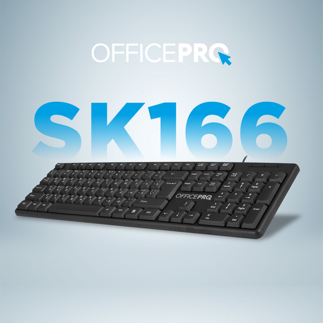 Клавіатура дротова OfficePro SK166 USB Black - зображення 4