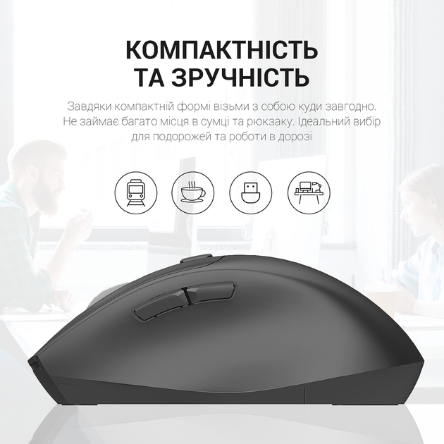 Миша Officepro Silent Click Wireless Black (M315B) - зображення 11
