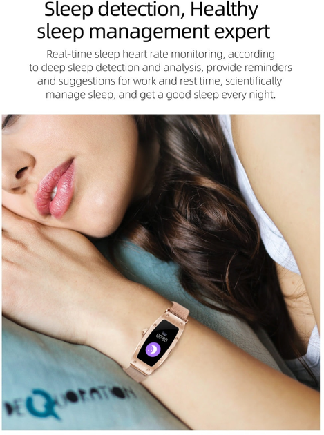 Smartwatch Kumi K18 Swarovski Gold (KU-K18/GD) - obraz 9