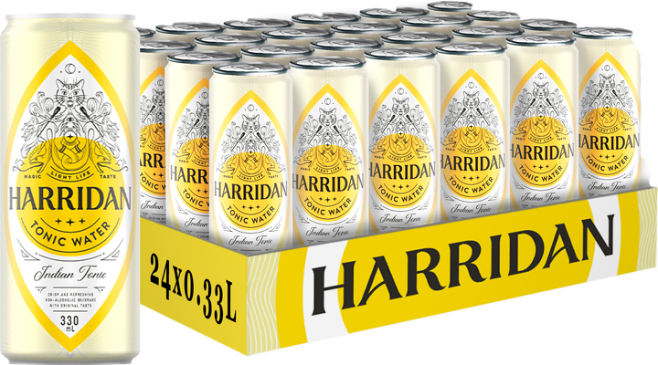 Упаковка напою безалкогольного сильногазованого Harridan Tonic Water 0.33 л х 24 банок (48200027134031) - зображення 1