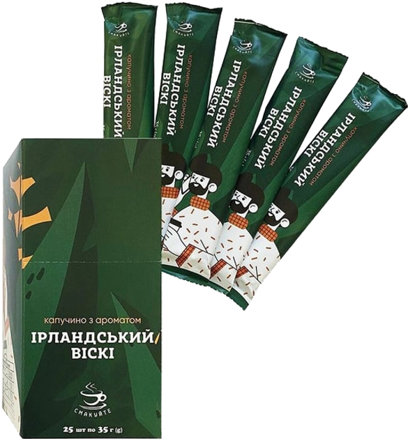 Акція на Напій у стиках Смакуйте Капучино з ароматом Ірландського віскі 35 г х 25 шт від Rozetka