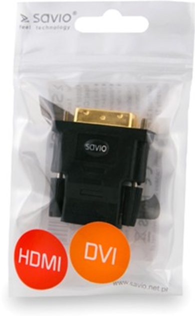 Adapter Savio CL-21 HDMI (żeński) - DVI (męski) 24+1 (SAVKABELCL-21) - obraz 2