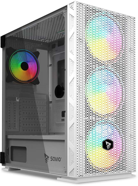 Obudowa Savio Raptor X1 ARGB White (SAVGC-RAPTORWHITEX1) - obraz 3