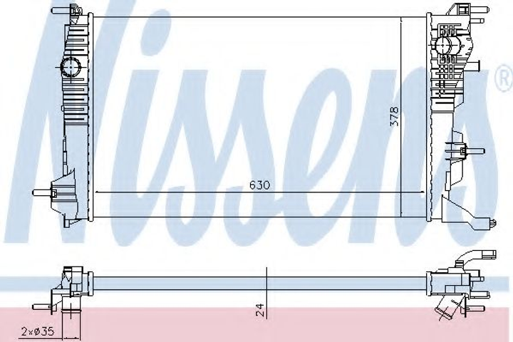 Радиатор охлаждения RENAULT MEGANE III/RENAULT SCENIC III 08- пр-во Nissens Nissens (637647) - изображение 1