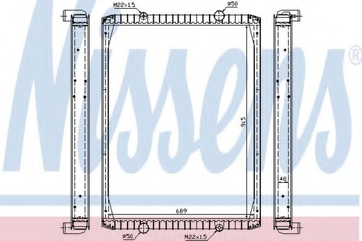 Радіатор охолодження RVI PREMIUM 385 97- вир-во Nissens Nissens (63848A) - зображення 1