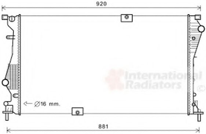 Радиатор охлаждения OPEL VIVARO A 01- /RENAULT TRAFIC II 01- 2.0 dCi пр-во Van Wezel Van Wezel (43002601) - изображение 2