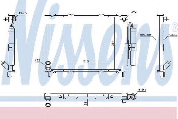 Радиатор охлаждения RENAULT KANGOO I 98- 1.2 i 16V пр-во Nissens Nissens (637637) - изображение 1