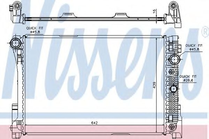 Радиатор охлождения MERCEDES C-CLASS W 204 07- C 180 KOMPRESSOR пр-во Nissens Nissens (67161) - изображение 1