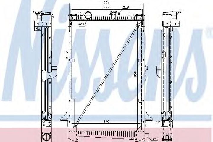 Радиатор охлаждения DAF 85 CF 02- пр-во Nissens Nissens (61442A) - изображение 1