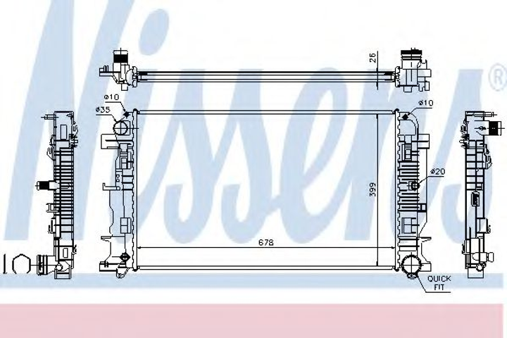 Радиатор охлаждения MERCEDES SPRINTER W 906 06- пр-во Nissens Nissens (67156A) - изображение 1