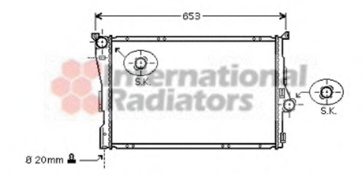 Радіатор охолодження двигуна 3SERIES E46 ALL MT 98-05 Van Wezel Van Wezel (06002278) - зображення 2