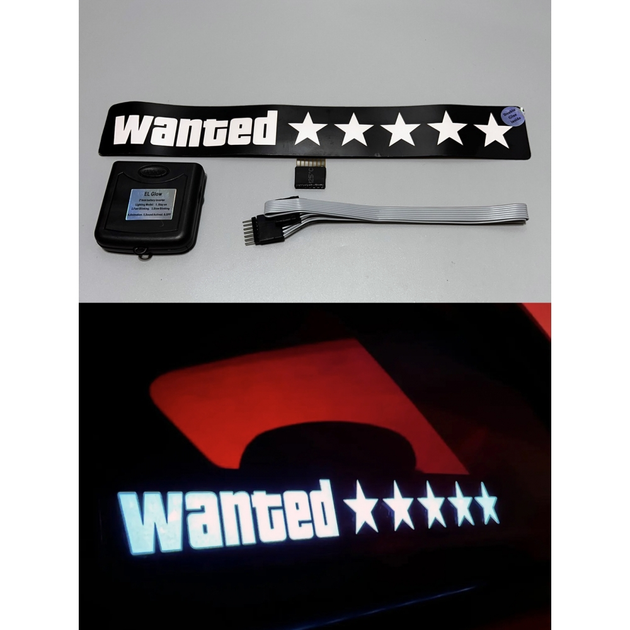 Светодиодный стикер - наклейка с подсветкой на стекло авто Wanted LED ...