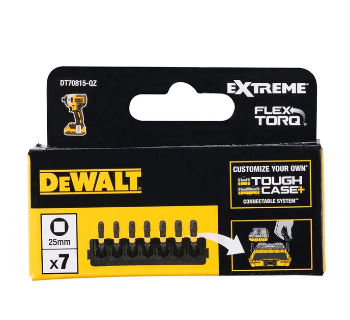 Кассета с битами DeWALT FlexTorq, L = 25 мм, биты SQ1 - 2 шт, SQ2 - 3 шт, SQ3 - 2 шт. DT70815 - изображение 2