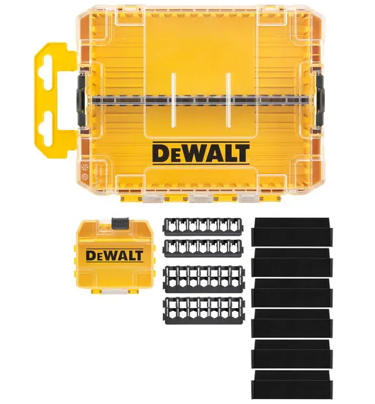 Футляр для бит системы TSTAK Tough Case М DeWALT с футляром 25 мм х 25 шт., разделители-6шт., кассета для бит 7х25мм.-2шт., кассета для бит 7х57мм.-2шт. DT70802 - Фото 4 Футляр для бит системы TSTAK Tough Case М DeWALT с футляром 25 мм х 25 шт., разделители-6шт., кассета для бит 7х25мм.-2шт., кассета для бит 7х57мм.-2шт. DT70802 - изображение 4