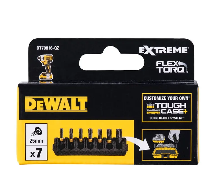 Кассета с битами DeWALT FlexTorq, L=25 мм, биты Т15, Т20 - 2 шт, Т25 - 2 шт, Т30, Т40 DT70816 - изображение 2