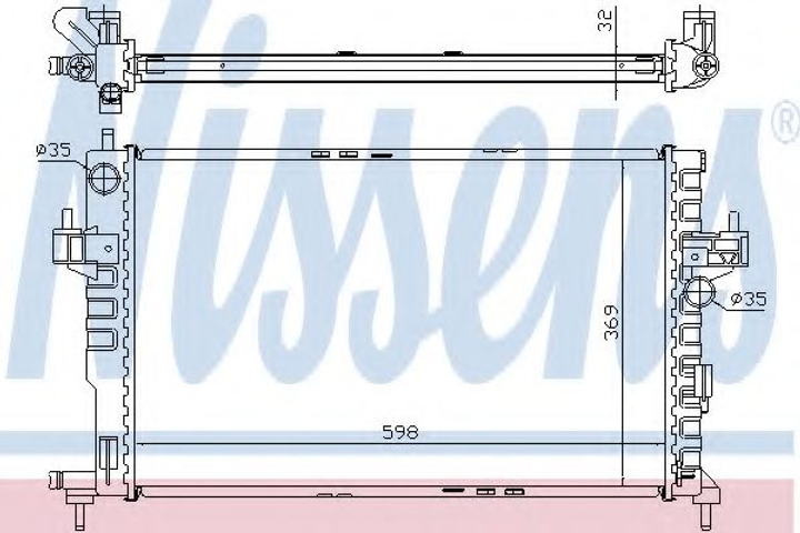 Радіатор охолодження OPEL COMBO 00- 1.7 DTi вир-во Nissens Nissens (63009A) - зображення 1