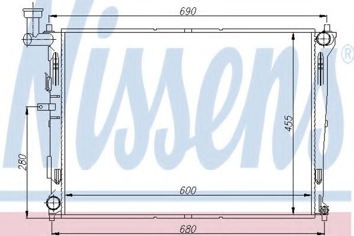 Радиатор охлаждения HYUNDAI i30 KIA CEED пр-во Nissens Nissens (66674) - изображение 1