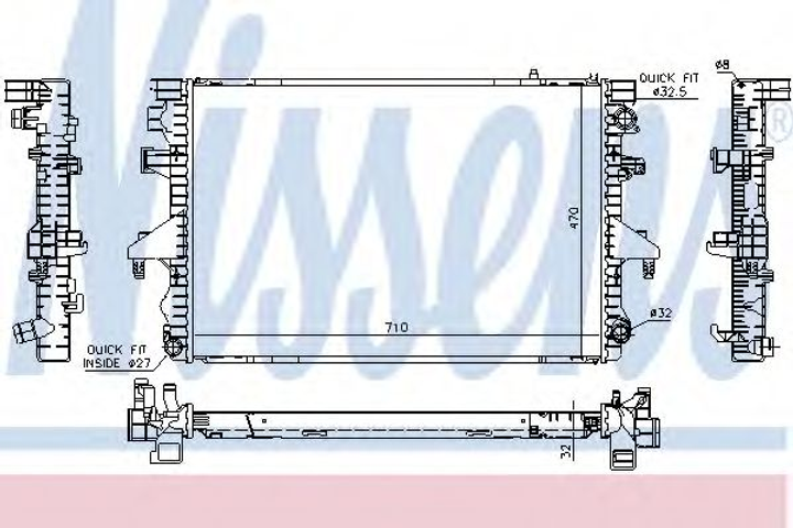 Радиатор охлаждения VW TRANSPORTER T5 03- 2.5 TDi пр-во Nissens Nissens (65283A) - изображение 1