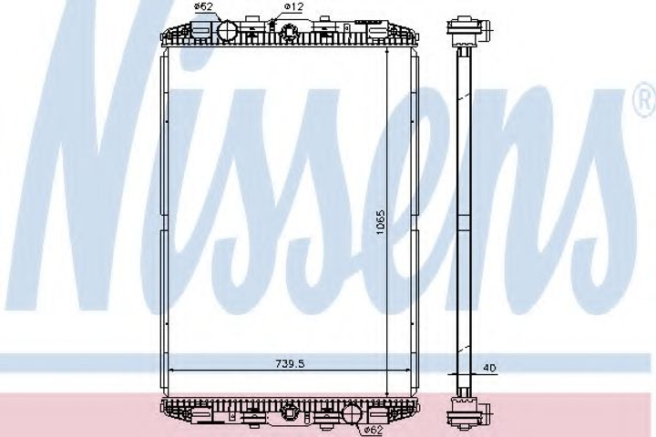 Радиатор охлаждения DAF 95XF 96- пр-во Nissens Nissens (614170) - изображение 1