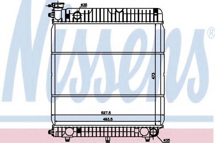 Радіатор охолодження MERCEDES 207D-210D-410D вир-во Nissens Nissens (62635) - зображення 1