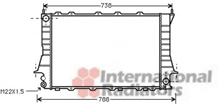 Радиатор охлаждения двигателя AI 100/A6 2.6/28 MT 92-97 Van Wezel Van Wezel (03002083) - изображение 1