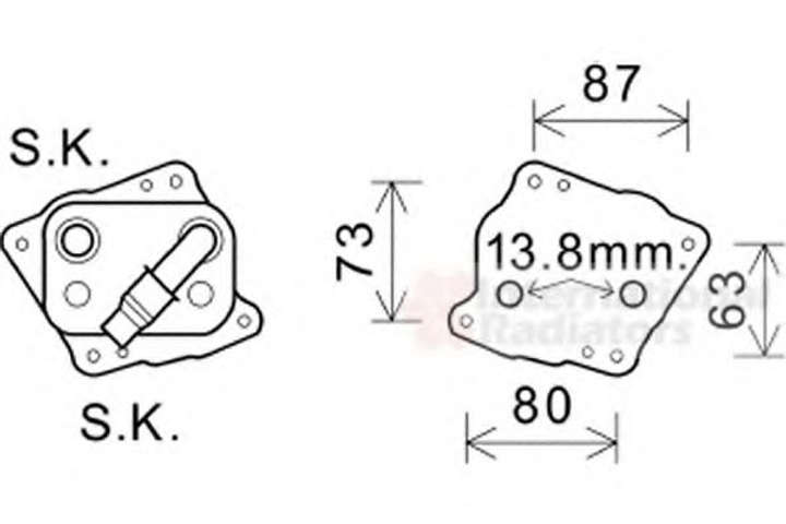 Радиатор масляный BMW 1 E81-E82-E87-E88 04- 116 i пр-во Van Wezel Van Wezel (06003412) - изображение 1