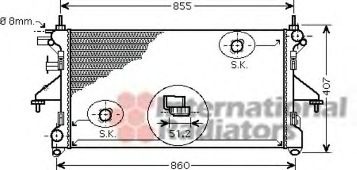 Радіатор охолодження CITROEN JUMPER/FIAT DUCATO 06>14 вир-во Van Wezel Van Wezel (40002309) - зображення 2