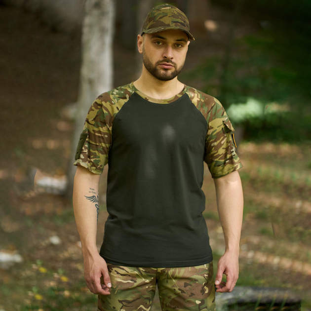 Мужская футболка Intruder Sleeve с липучками под шевроны и карманом хаки мультикам размер 2XL - изображение 1