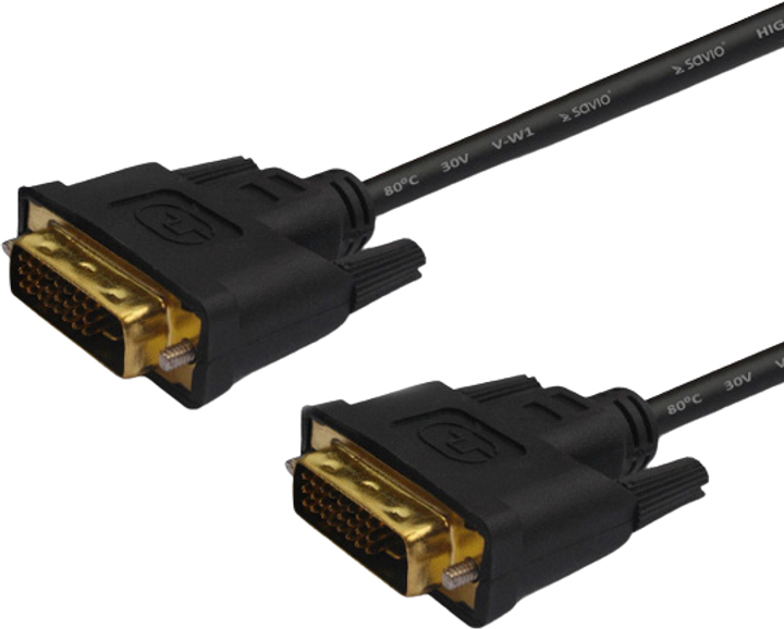 Kabel Savio CL-31 DVI DM – DVI DM 24+1 dual link 1.8 m (SAVKABELCL-31) - obraz 1