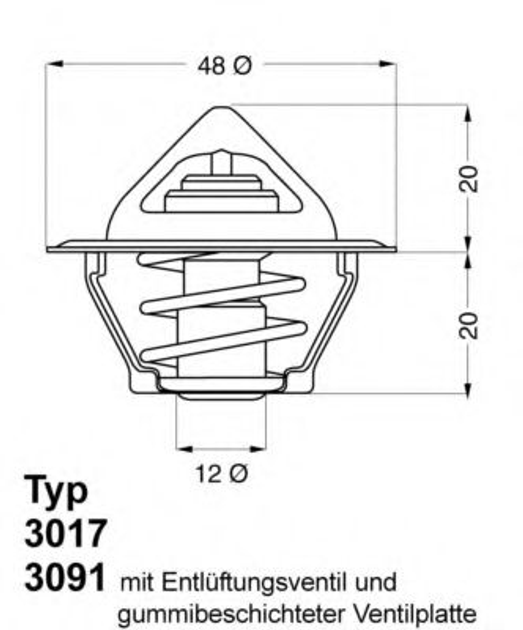 Термостат DAEWOO OPEL вир-во Wahler WAHLER (301792D50) - зображення 1