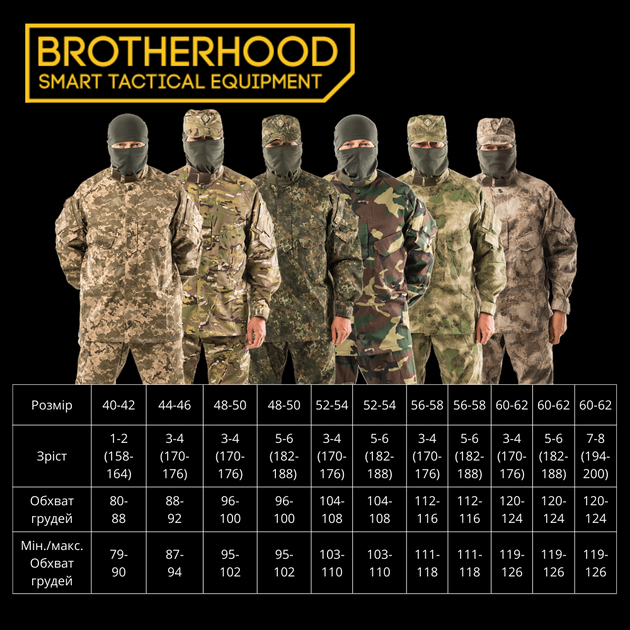 Куртка камуфляжная тактическая для ВСУ Brotherhood Gorka А-такс фг 40-158 - изображение 2