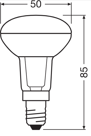 Лампа світлодіодна рефлекторна 4.3W 220V 350lm 2700К E14 50х85mm гриб [4058075126022] LED STAR R50 OSRAM - зображення 4