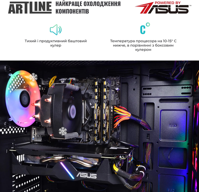 Комп'ютер ARTLINE Gaming X39 (X39v82) Intel Core i5-12400F / RAM 32ГБ / SSD 1ТБ / nVidia GeForce RTX 4060 8ГБ - зображення 7