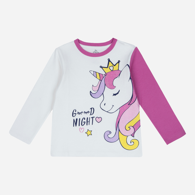 Дитяча футболка з довгими рукавами для дівчинки Chicco 09031392000000-033 98 см Біло-рожева (8059609250561) - зображення 1