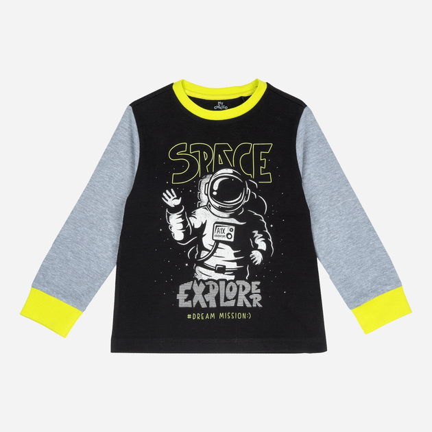 Дитяча футболка з довгими рукавами для хлопчика Chicco 09031394000000-099 110 см Чорна (8059609251292) - зображення 1