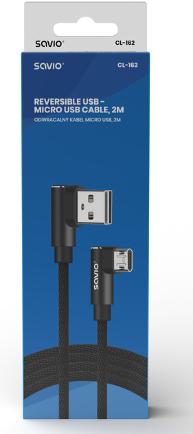 Kabel Savio CL-162 USB - micro-USB 2 m (SAVKABELCL-162) - obraz 2
