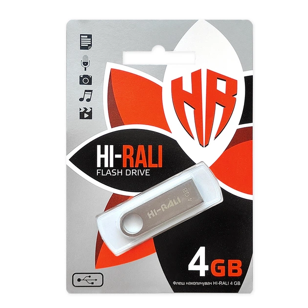Флеш-накопитель Hi-Rali Shuttle Series 4GB металевий сріблястий - Фото 2 Флеш-накопитель Hi-Rali Shuttle Series 4GB металевий сріблястий - изображение 2