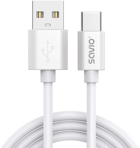 Кабель Savio CL-168 USB-A - USB Type-C 2 A 3 м Білий (SAVKABELCL-168) - зображення 1